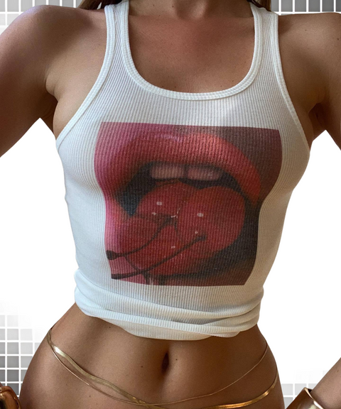 Lip Print Vest