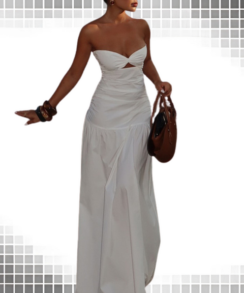 Tube top hollow dress