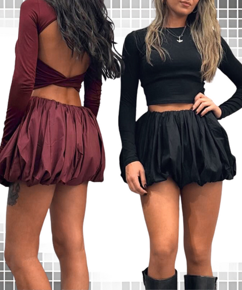 Twisted Top and Bud Skirt Set