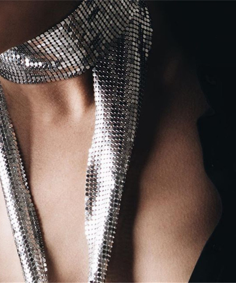 Metallic sequined scarf necklace neck warmer