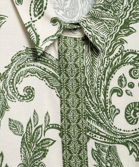 Printed Long-Sleeved Shirt And Skirt Set