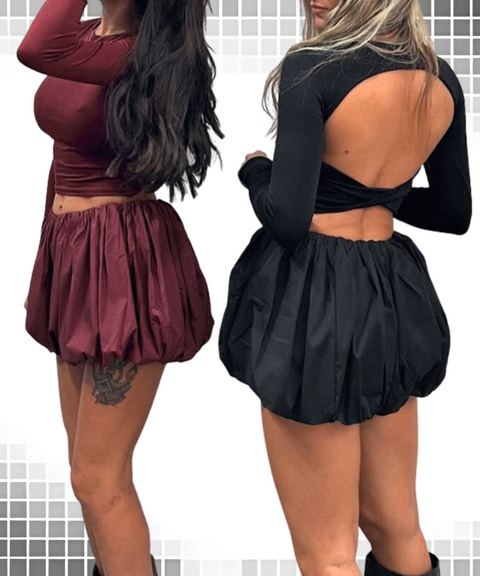 Twisted Top and Bud Skirt Set