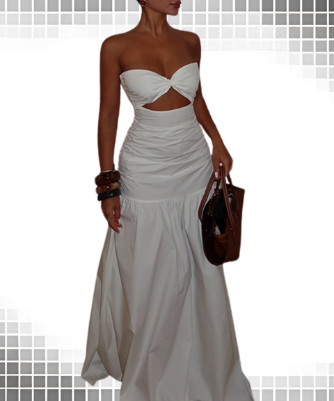 Tube top hollow dress