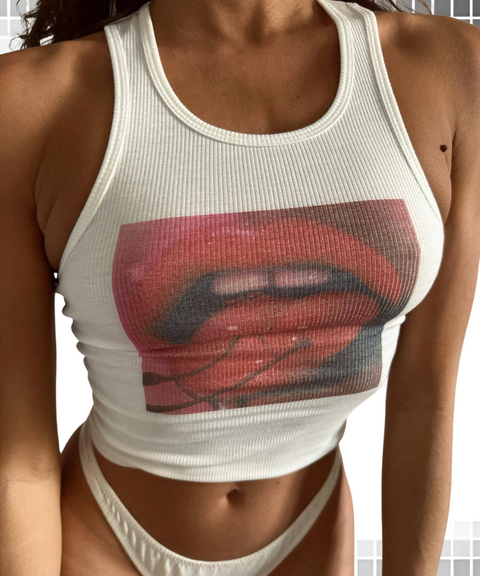 Lip Print Vest