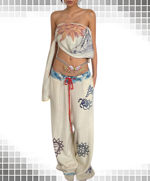 Graffiti Print Loose Sweatpants