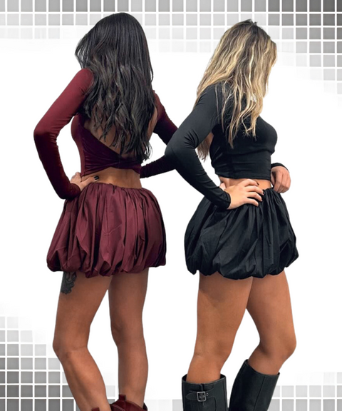 Twisted Top and Bud Skirt Set