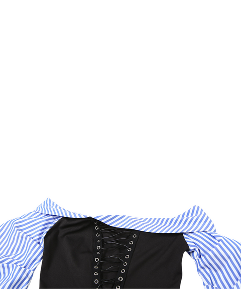 Striped Tie-dye Off-the-shoulder Top