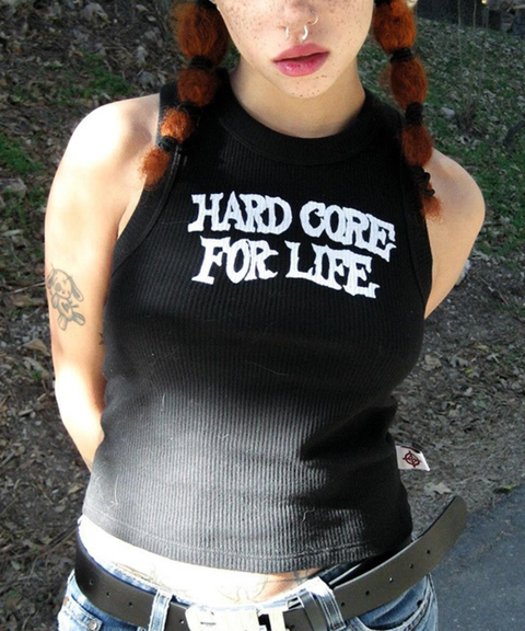 Letter print sexy sleeveless vest, Nightout OOTD