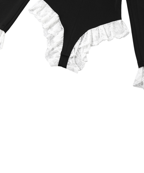 Sexy lace-trimmed bodysuit