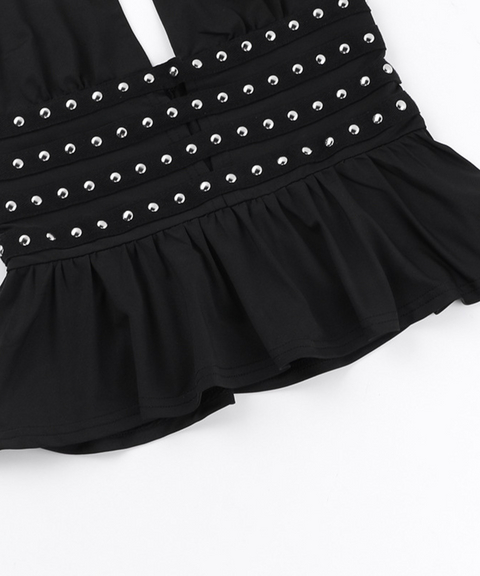Studded Deep V Vest