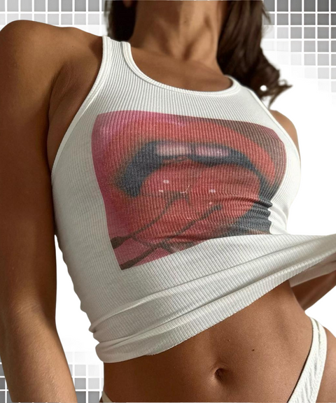 Lip Print Vest