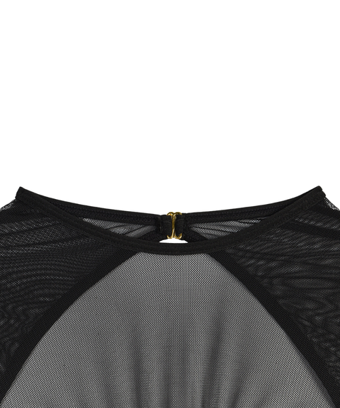 Sexy strappy long-sleeved top with leg rings five-piece set