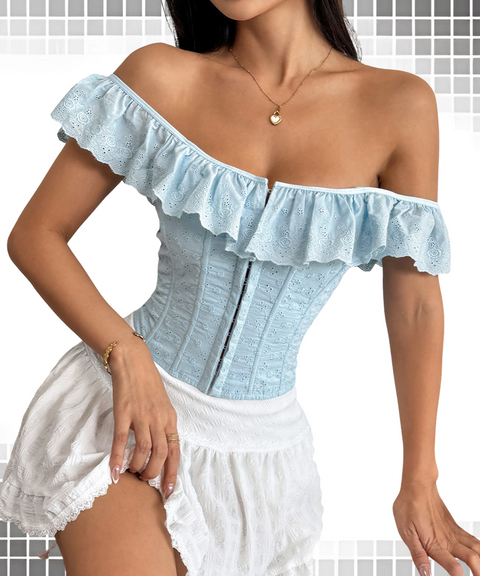 Ruffled buttoned vest