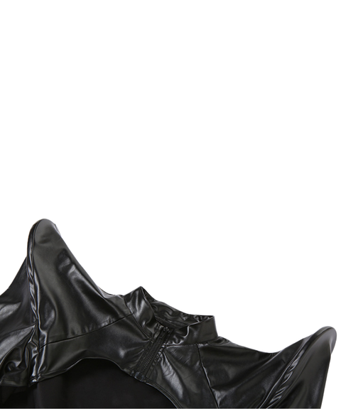 Women's Sexy Clothing, Zipped PU leather crop top, Nightout, OOTD