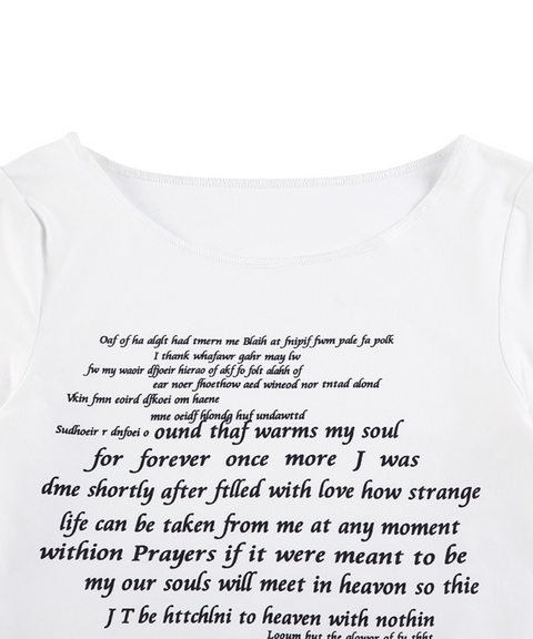 Letter-print Flared Sleeve T-shirt