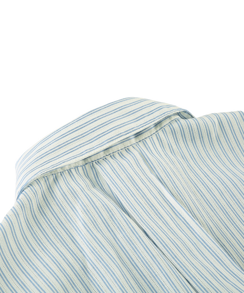 Striped Long Sleeve Shirt High Waist A-Line Skirt Set