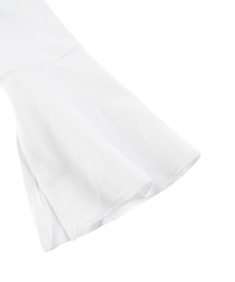 Letter-print Flared Sleeve T-shirt