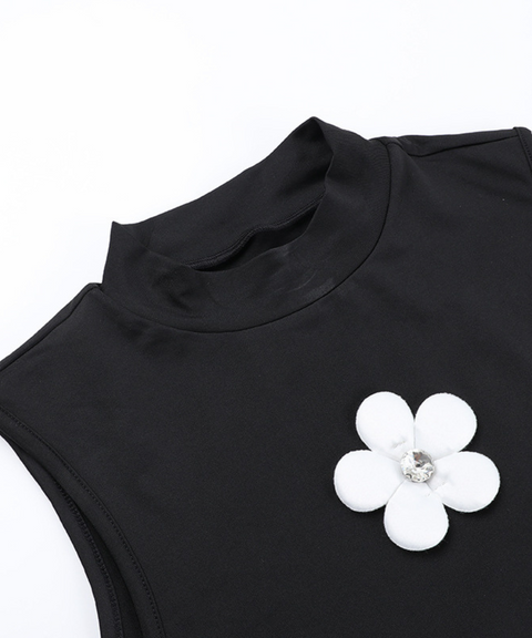 Flower Small High-Neck Dress