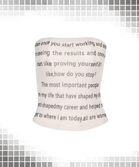 Lettering print tube top