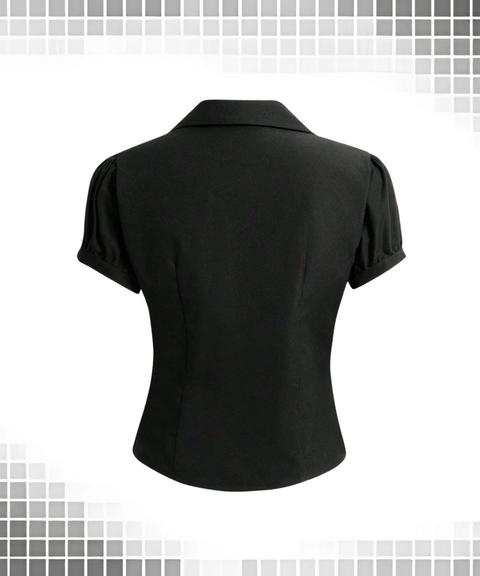 Polo Neck Single-breasted Shirt