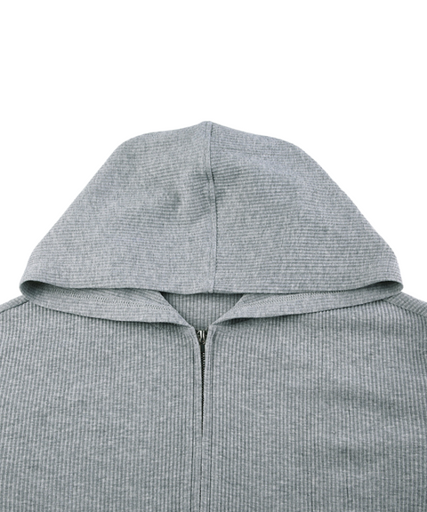 Hooded Zip-up Jacket, Vest, and Shorts Three-piece Set