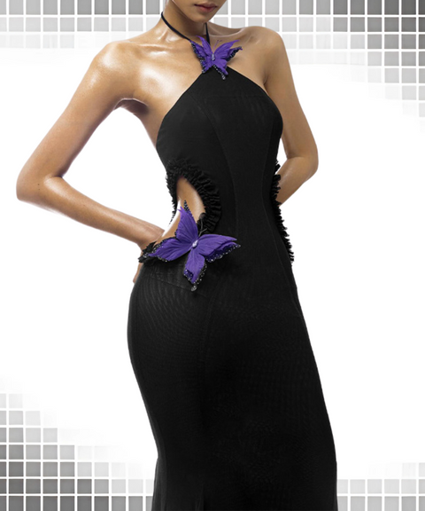 Butterfly Halter Neck Dress