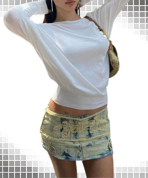 Low-sleeve Loose-fitting Long-sleeved T-shirt