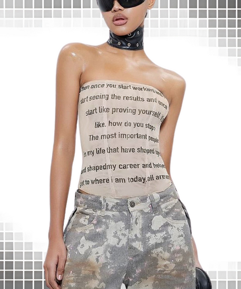 Lettering print tube top
