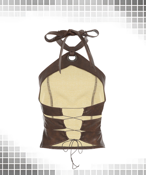Leather Strappy Short Vest