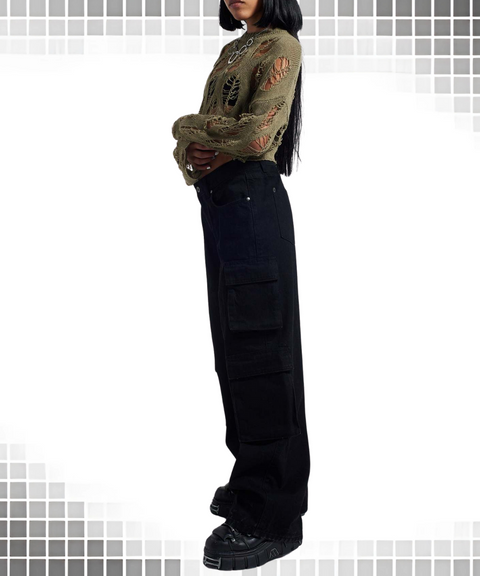 Openwork Loose-knit Sweater