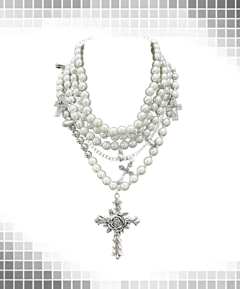 Multi-layered Pearl Beaded Necklace