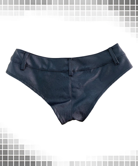 Sexy PU button low-waisted hot pants