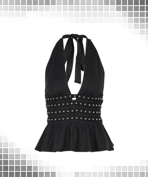 Studded Deep V Vest