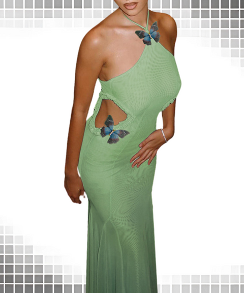 Butterfly Halter Dress