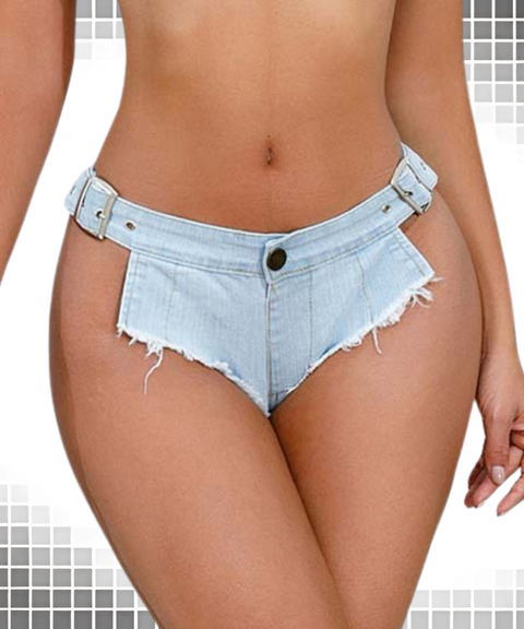 Women's Sexy Clothing, Low-rise plus size stretch denim shorts, Nightout, OOTD