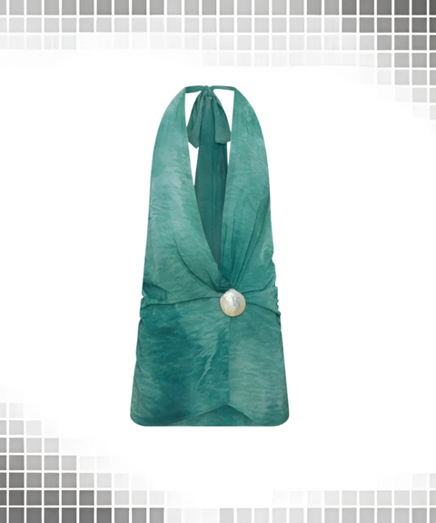Hanging neck shell decoration dress