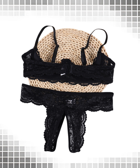 Sexy Open Crotch Thong Underwear Set