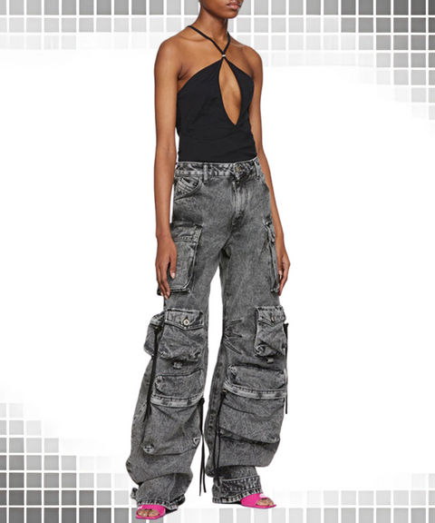 Multi-pocket Wide-leg Work pants