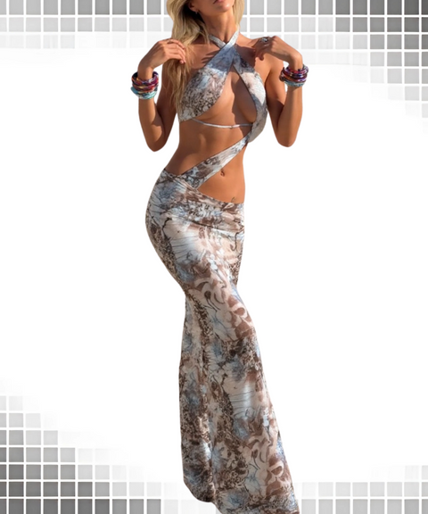 Printed Bodysuit Dress