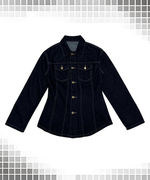 Slim-fit long-sleeved denim shirt/jacket