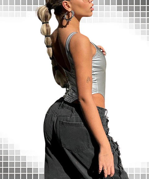 Silver laser bodysuit