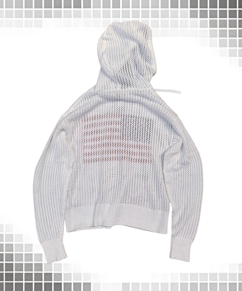 Retro pure cotton knitted hooded sweater sweatshirt