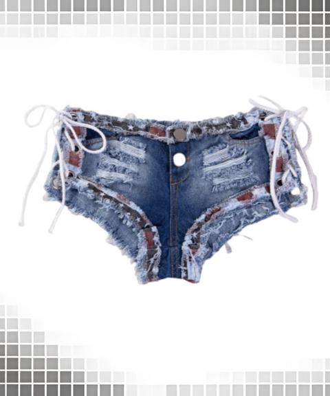 Low-Rise Sexy Distressed Denim Shorts for Women