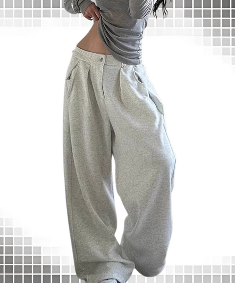 Retro sports loose wide-leg casual sweatpants
