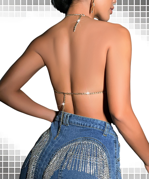Sexy Rhinestone Fringe Camisole Top