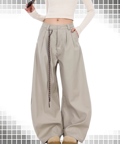 Double pleated cleanfit wide-leg scimitar pants