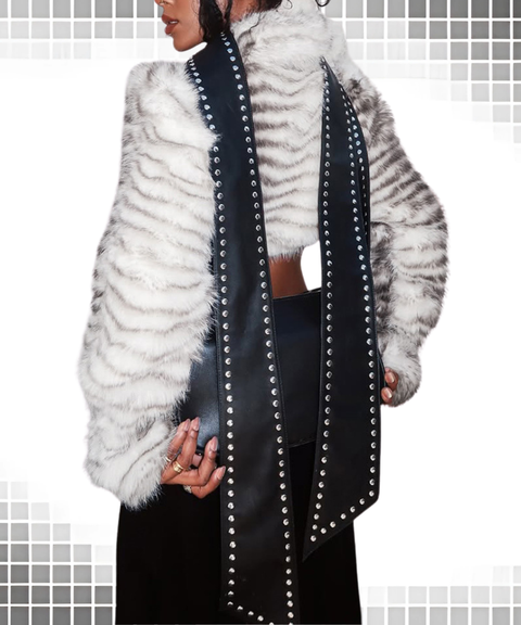 Sexy plush cardigan long-sleeved jacket