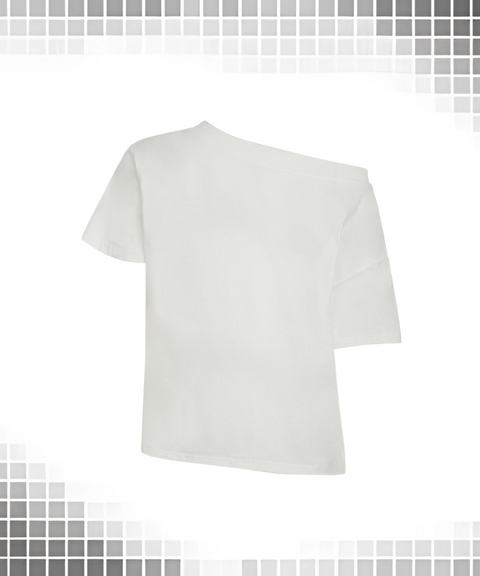 Lip print large neckline short sleeve top