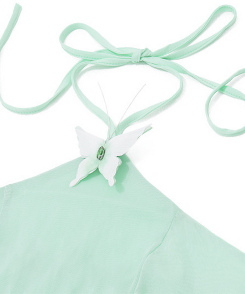Butterfly Halter Neck Dress