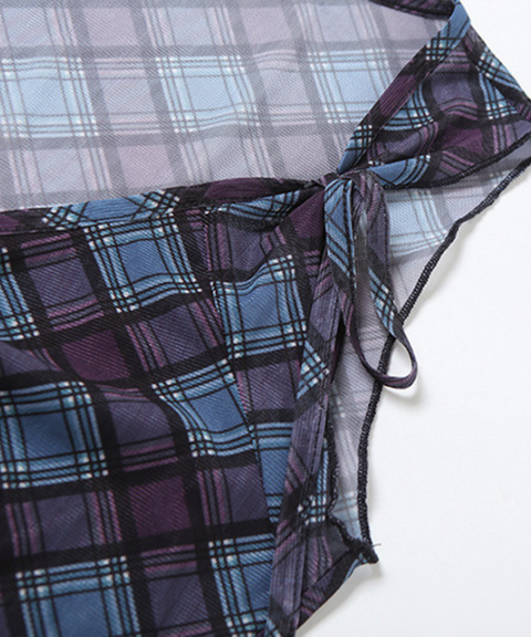 Vest plaid skirt set